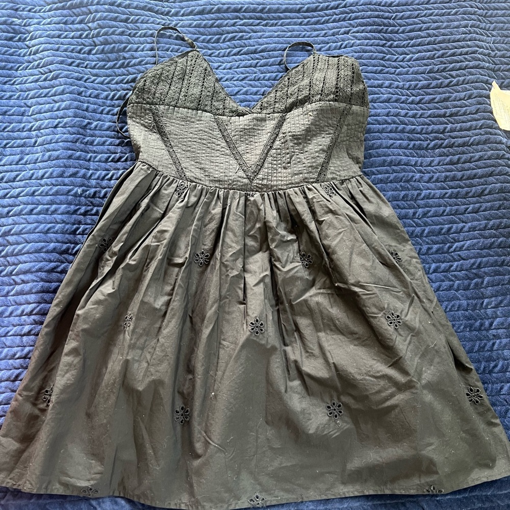 Zara Black Pleated Mini Sundress for Prom